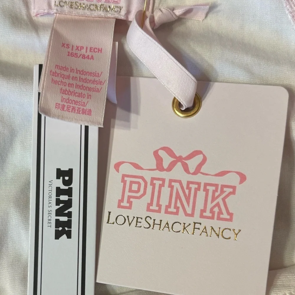 Limited edition LoveShackFancy x Victoria’s Secret PINK lace minidress.